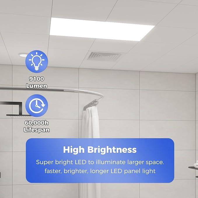 Aphyni 42 Pack 2x4 LED Flat Panel Light, Bright 9100LM Flush Mount Office Kitchen Ceiling Light Fixtures,Dimmable,Selectable 5 CCT 3000K/4000K/5000K/5700K/6500K, 5 Wattages 30W/40W/50W/60W/70W