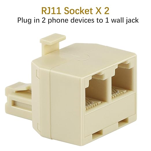 Uvital RJ11 Duplex Wall Jack Adapter Dual Phone Line Splitter Wall Jack Plug 1 - Image 2