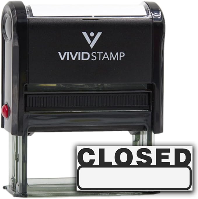 Basic Closed Self Inking Rubber Stamp (Black Ink) - Medium