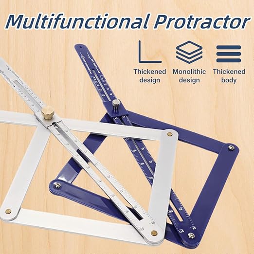 Premium Corner Angle Finder, Protractor Angle Finder Tool, Miter Angle Finder for Precise Cuts and Corner Measurements, Aluminum Alloy Build (Plastic-Short)