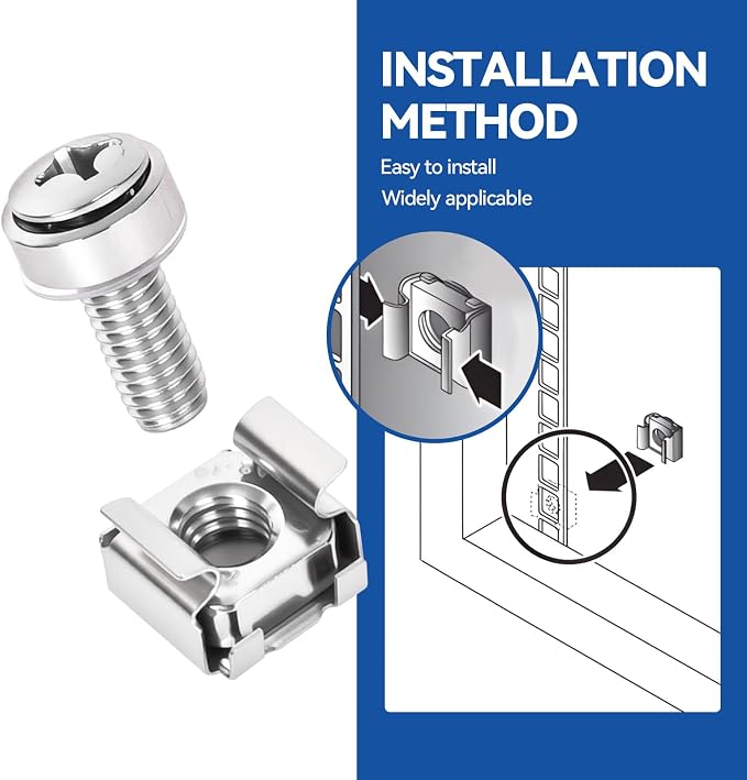 30-Pack 304 Stainless Steel-M6*20mm Rack Mount Screws and Cage Nuts - Image 4