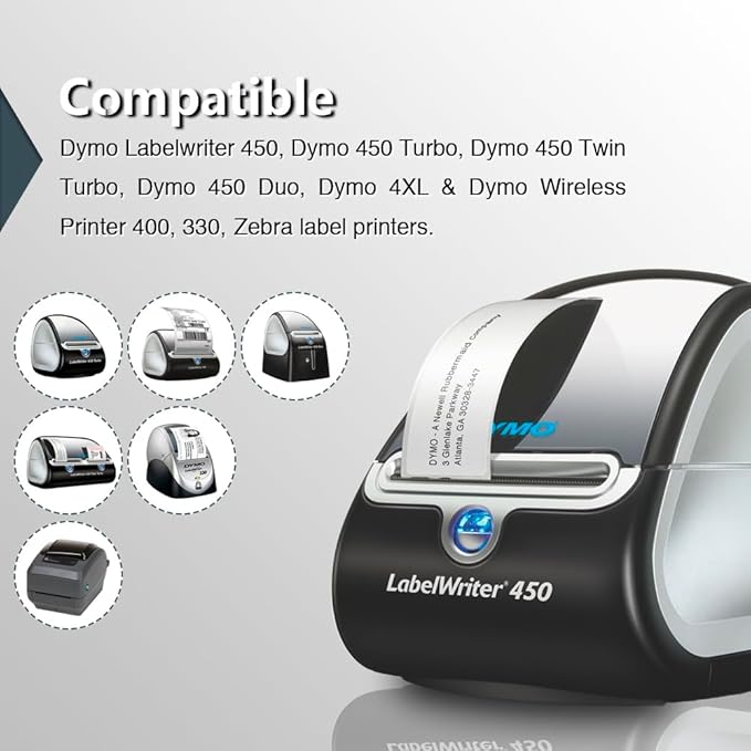 BETCKEY - Compatible DYMO 30252 (1-1/8" x 3-1/2") Address & Barcode Labels - Compatible with DYMO Labelwriter 450, 4XL & Zebra Printers[6 Rolls/2100 Labels, Yellow]