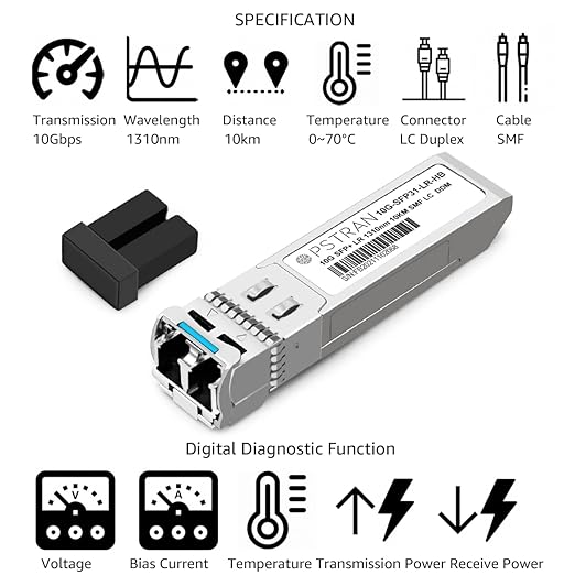 OPSTRAN 10GBASE-LR SFP+ Optical Transceiver Module Compatible with HPE BladeSystem 455886-B21 10G SFP+ LR 1310nm 10km DDM Duplex LC SMF
