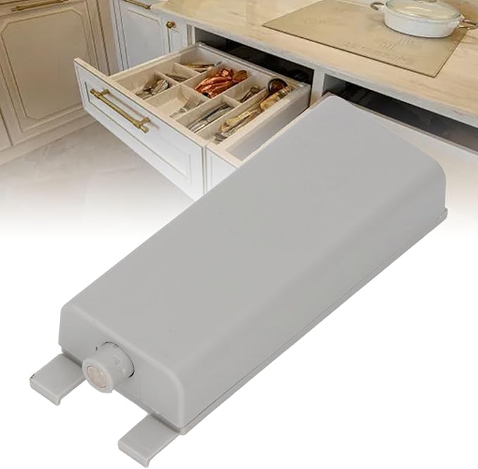 Magnetic Push Latch, Heavy Duty Touch Latches, Smart Automatic Electric Magnetic Push Opener, Kitchen Door Push Release Latch for Cabinet Drawer Cupboard Door (Light Gray)