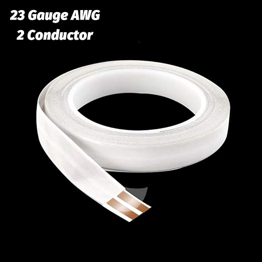 FRANKEVER 23Gauge Hidden Super Flat Audio Cable Suitable for Audio Wire LED Lighting Connection and Other Low Voltage Appliance Connection (Wire(50 ft)+2 ConnectorsD)