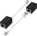 Phone Jack to Ethernet Cable Adapter, RJ45 8P8C Female to RJ11 6P4C Male by XCZZYB