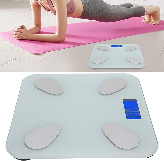 Advanced Smart Body Fat Scale Bluetooth Weight Scale with High Precision Sensors Digital Body Composition Analyzer BMI Measurement for Home Gym Fitness Tracking ABS Material