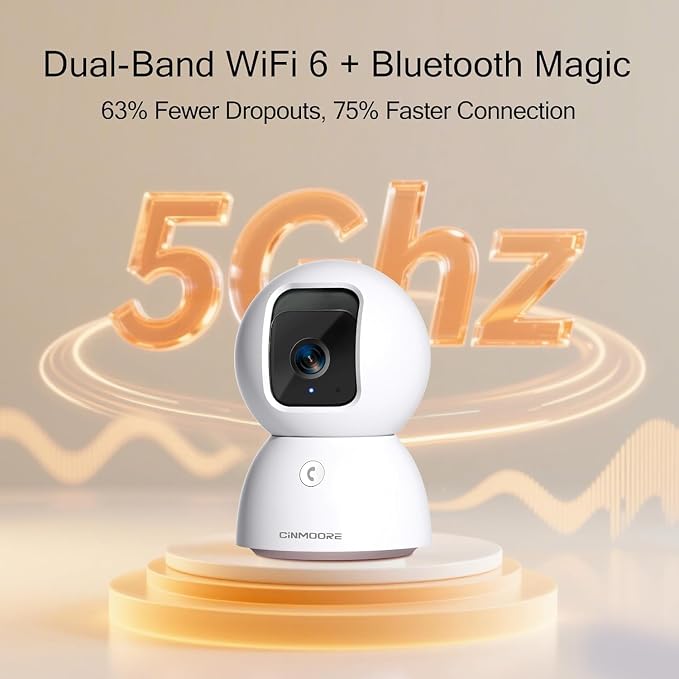 3K 5G Wi-Fi Security Camera Indoor, Backup Battery - Image 3
