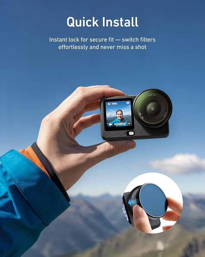 TELESIN CPL ND Filter Kit for DJI Osmo Action 6, 4 Pack CPL ND8 ND16 ND32 - Image 7