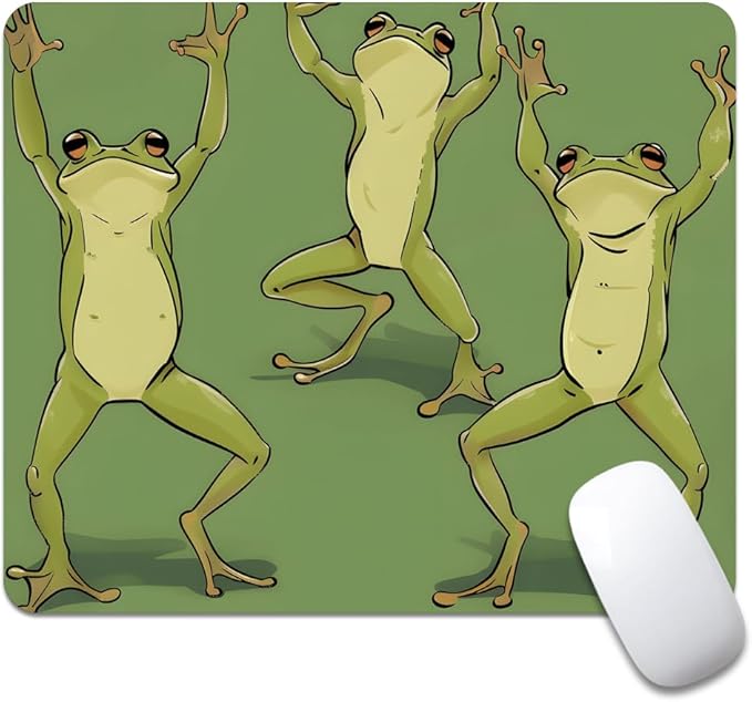 Three Dancing Frogs Square Mouse pad, Texture, Waterproof, Anti Slip Rubber Base, Computer Mouse pad, Laptop Mouse pad