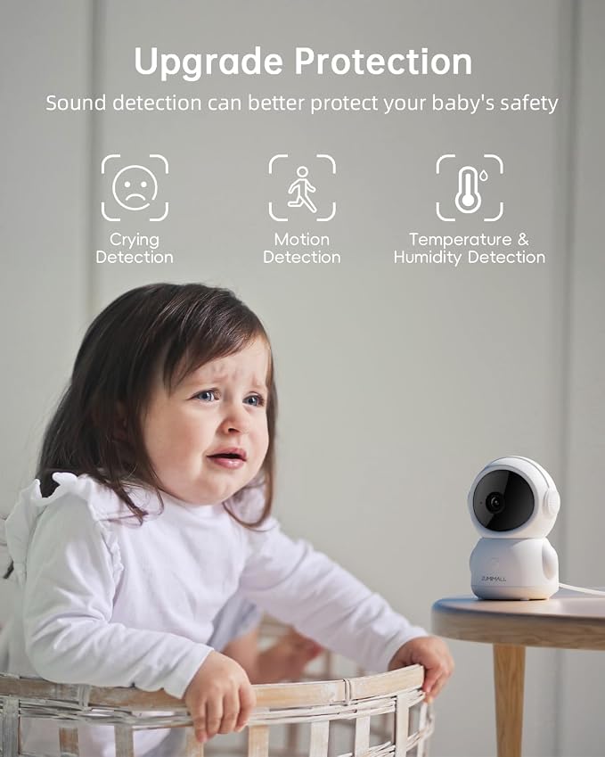 ZUMIMALL 360° Indoor Security Camera, 3MP Baby Monitor Camera, 24/7 Recording - Image 3