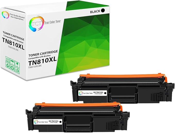TCT TN810XL Black Toner Cartridge 2 Pack - Compatible Replacement for Brother TN-810XL Black High Yield Works with Brother HL‐L9410CDN L9430CDN MFC‐L9610CDN L9630CDN Printers (12,000 Pages)