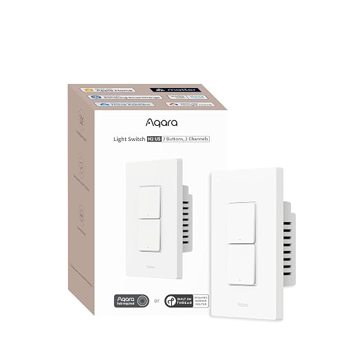 Aqara Smart Light Switch H2, Thread/Zigbee Protocol, Wall Switch by Aqara