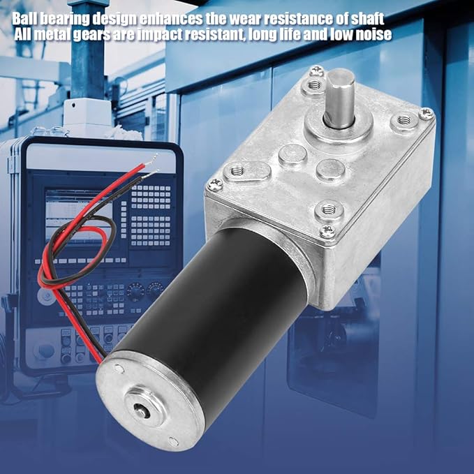 Reversible Gear Motor, DC 24V 8mm Shaft Gear Motor High Torsion Metal Reversible Electric Turbo Speed Reduction Motor for Curtain Machine Advertising Equipment Window Opener(30RPM)