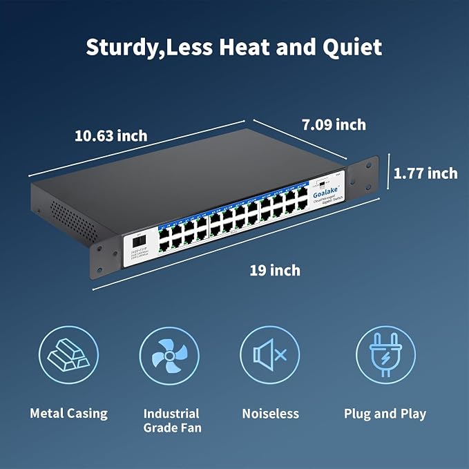 Goalake 24-Port Gigabit Easy Managed Switch – Plug & Play Managed Network - Image 7