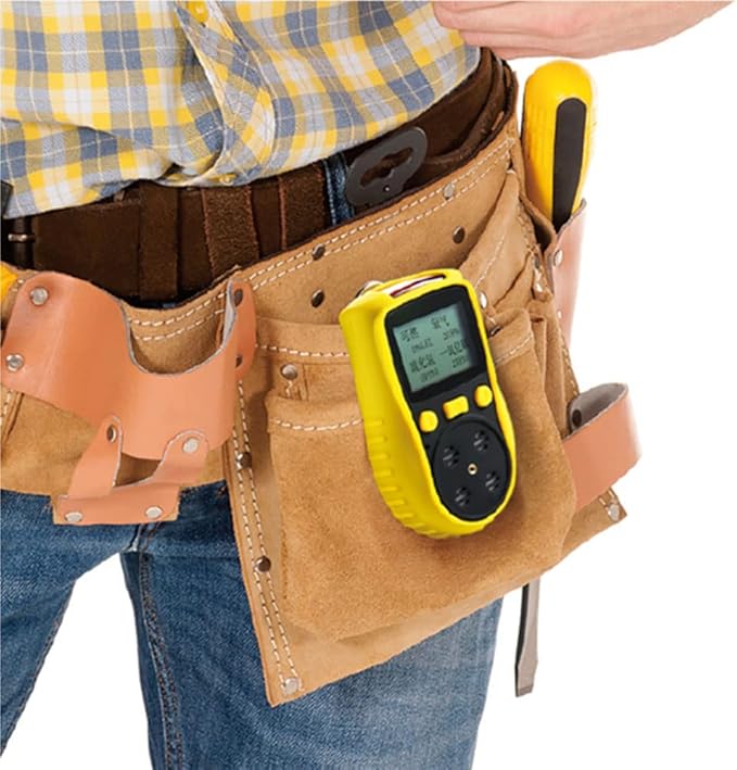 ATO Handheld Multi Gas Detector, CO, H2S, O2, LEL, 4 Gas Monitor, with Sound, Light and Vibration Alarms (with Data Logging)