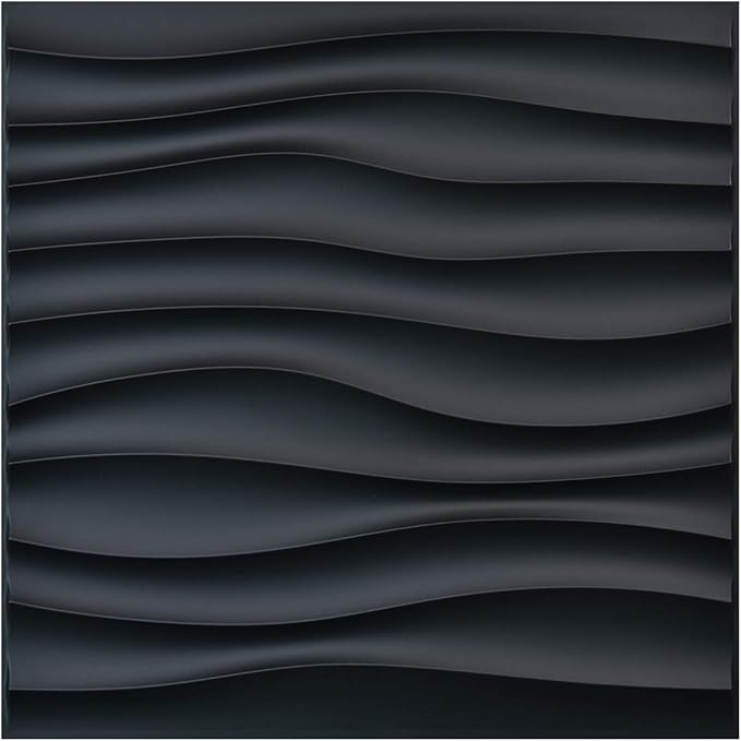 Art3d PVC Wave Panels for Interior Wall Decor, Antique Copper Textured 3D Wall Tiles, 19.7" x 19.7" (12-Pack)