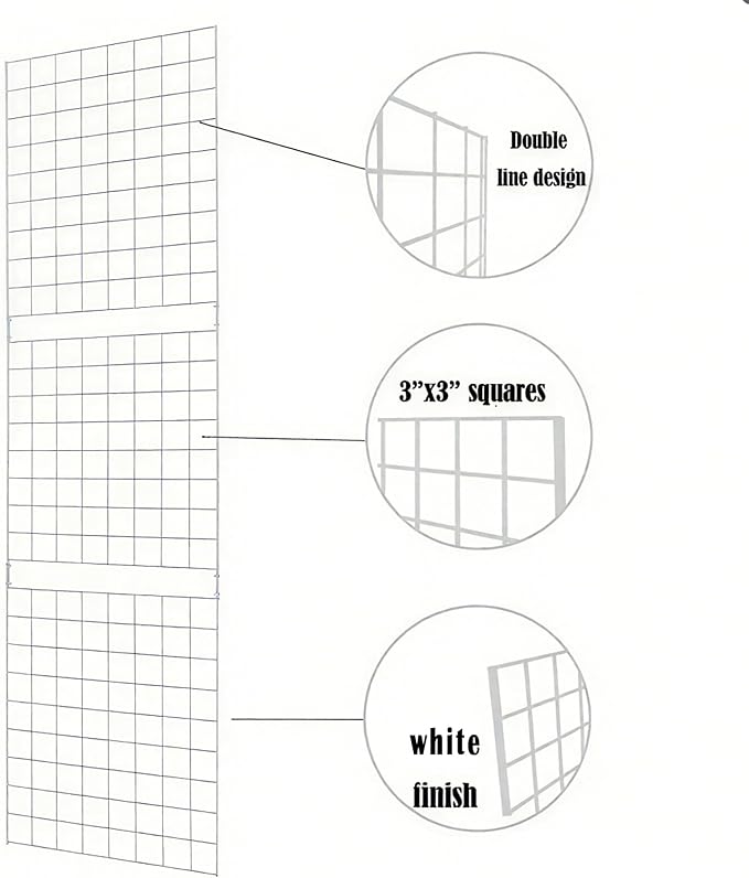 7RiversART Grid Wall Commercial Grade Gridwall Panels – Heavy Duty Grid Panel for Any Retail Display Wall Grid 2' Width x 7' Height, White (Pack of 4) Easily Portable