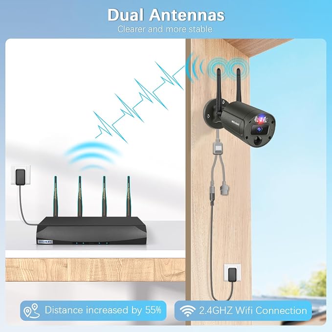 【130° Wide Angle & 2-Way Audio】 Outdoor Wireless Security Camera System - Image 8