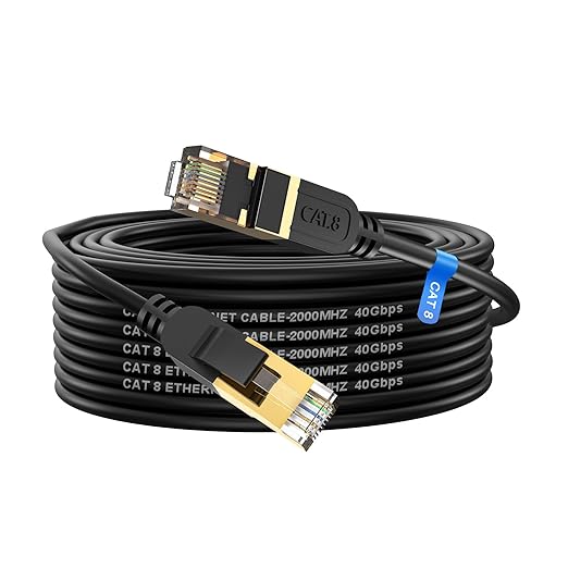 Cat 8 Long Ethernet Cable, 40FT High Speed Heavy Duty 26AWG Cat8 LAN Network by Unknown