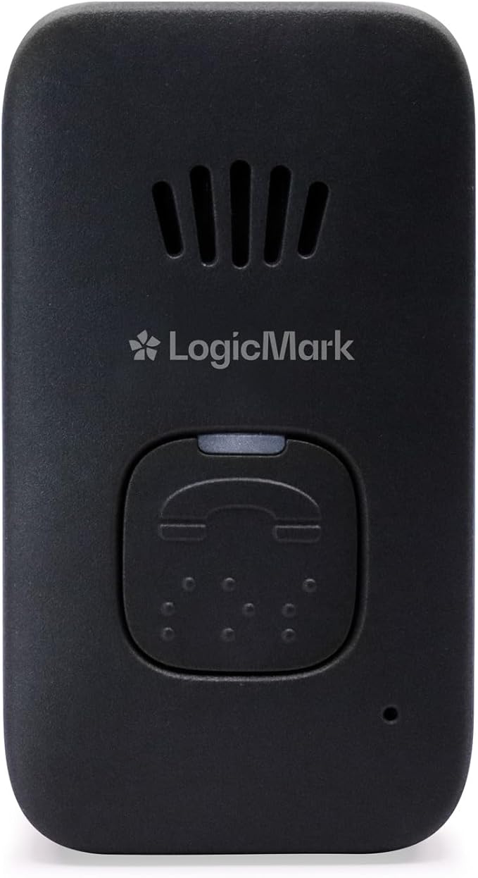 LogicMark Guardian Alert 911 Plus – No Monthly Fees, 2-Way Emergency Pendant for Seniors, with Fall Detection, Water Resistant, Direct 911 Connection Without a Landline