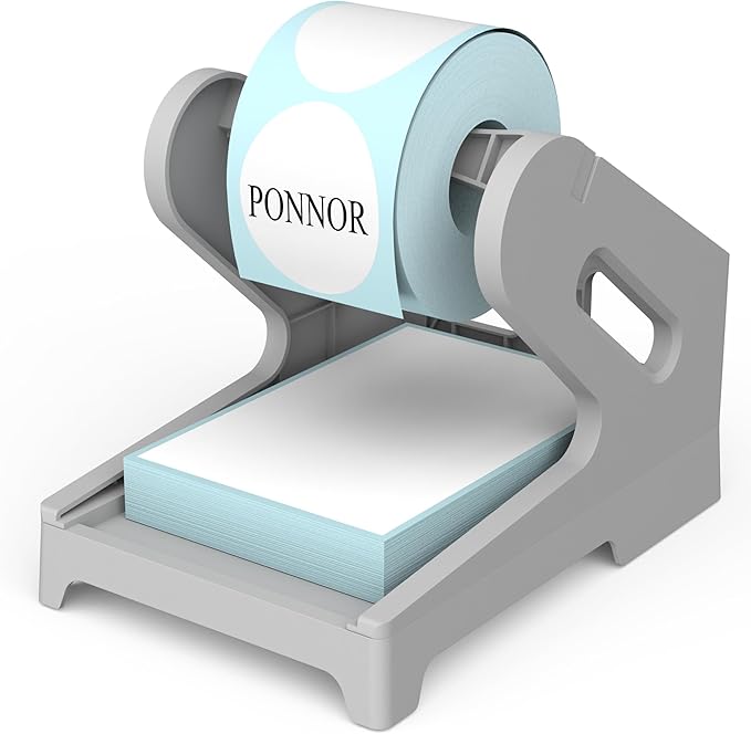 PONNOR Label Holder for Rolls and Fanfold Labels Shipping Labels Stand Desktop by PONNOROfficecategory