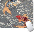 Koi Fish Japanese Tattoo Square Mouse pad, Texture, Waterproof, Anti Slip Rubber Base, Computer Mouse pad, Laptop Mouse pad