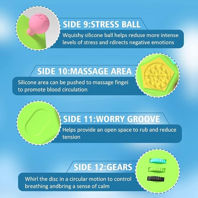 Fidget Dodecagon –12-Side Fidget Toys Cube Relieves Stress and Anxiety Anti Depression Travel Toy Christmas Stocking Stuffers Gifts for Children and Adults(B1 Green)