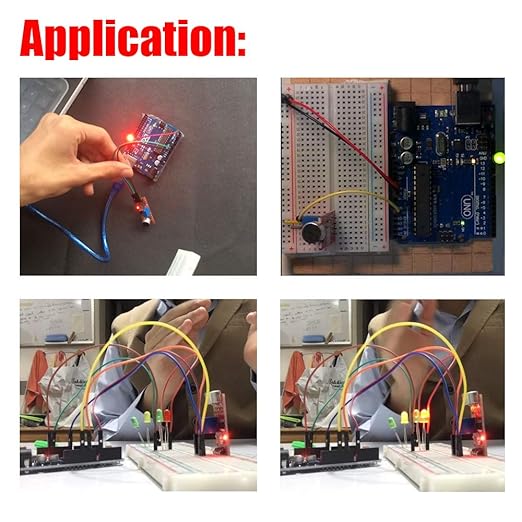 DAOKI 5PCS Microphone Sound Sensor Module AVR PIC High Sensitivity Voice Detection for Arduino with Dupont Cable