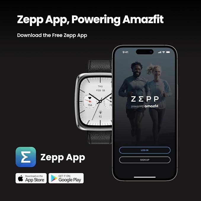 Amazfit Active 2 Premium Smart Watch Fitness Tracker (Square) for Android & iPhone, 10 Day Battery, Water Resistant, GPS Maps, Heart & Sleep Monitor, HYROX Mode, Sapphire Glass, Leather + Sport Strap