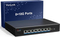 8-Port 10Gb RJ45 Ethernet Switch Unmanaged, VunLink 10GBase-T Multi-Gig Network by VunLink
