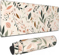 CANFLASHION Desk Pad,Office Desk Mat 31.5"×11.8" Large Gaming Mouse Pad,Durable Extended Computer Mouse Pad,Waterproof Thick Big Mouse Pads with Non-Slip Rubber Base Office Home Abstract Boho Leaves
