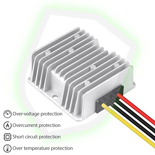 LeMotech DC 8-40v to 12v Converter 6A 72W Step Down Converter Voltage Reducer IP68 Waterproof Transformer for Golf Cart Truck Boat Vehicle