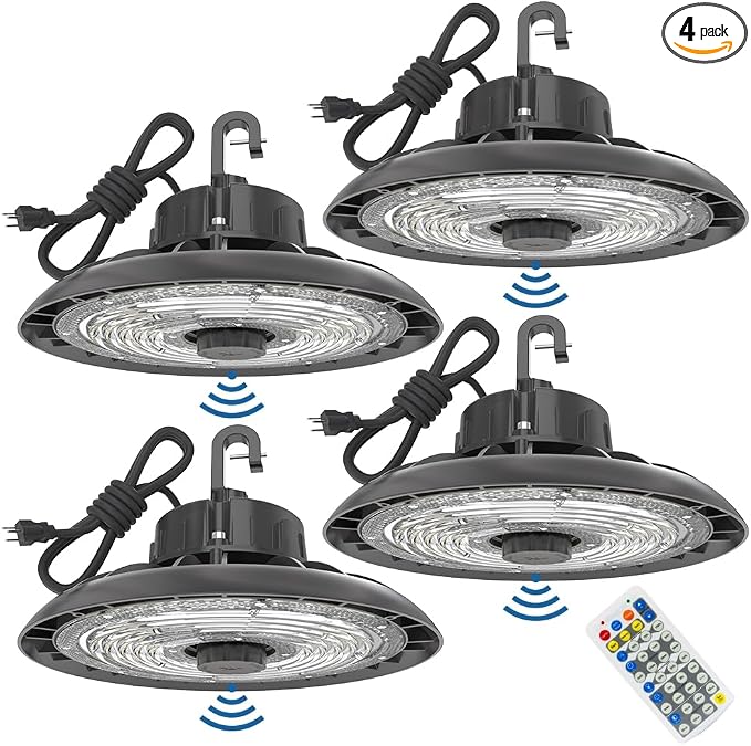HYPERLITE 150W Smart High Bay LED Shop Lights 4pack, 140LM/W 5000K LED High Bay by HYPERLITE