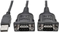 Tripp Lite 6ft 2-Port USB to DB9/ RS 232 Serial Adapter Cable FTDI, COM by TrippLite