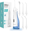 Water Dental Flossers for Teeth, 300ML Cordless Portable Electric Water Flosser, 4 Modes Oral Irrigator, Waterproof Rechargeable Water Floss for Deep Cleaning, Plaque Remover,Braces Home Travel Use