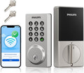 Philips WiFi Smart Keypad Deadbolt Lock, App Remote Control, No Hub Required, Support Alexa & Google Assistant, Keyless Entry Door Lock with Auto Lock, Digital Smart Locks for Front Door, Satin Nickel