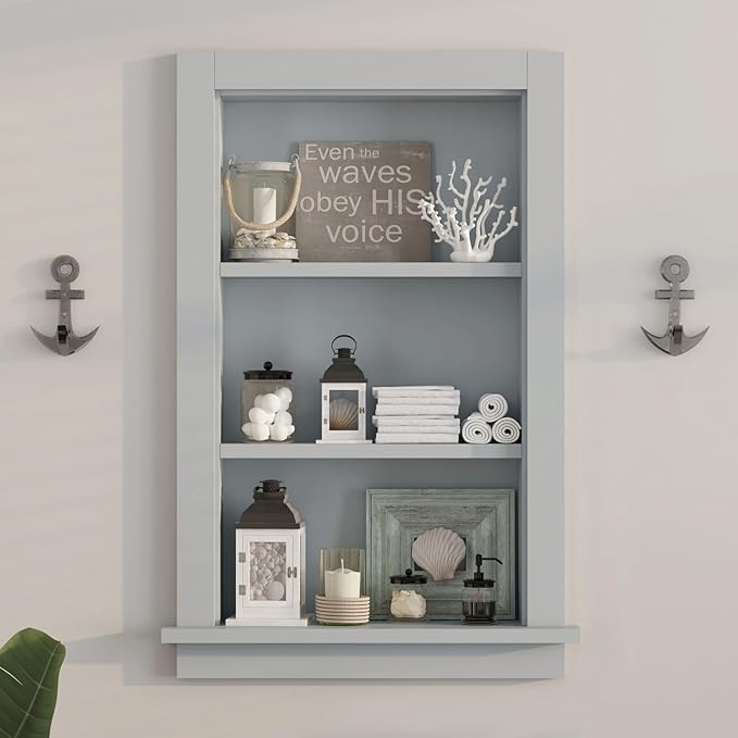 Recessed Medicine Cabinet,in Wall Shower Niche,14x24 Bathroom Cabinet with Storage,Bathroom Niche for Shower Wall for Bedroom,Wall Niches Insert for Drywall,Grey/MDF