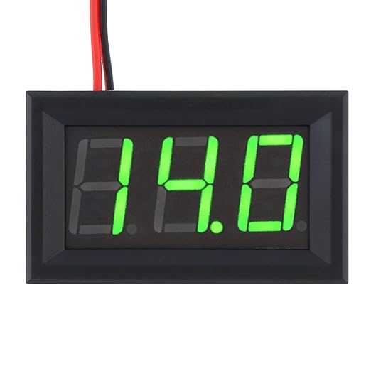 DiGiYes 5 Pack DC 5-120V Digital Mini Voltmeter 2 Wire 0.56 inch LED Display Panel Voltage Meter for Car Motorcycle Battery Monitor (Green)