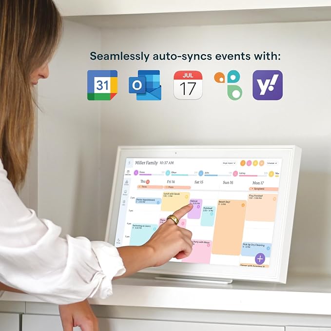Skylight Calendar: 15-inch Wall Planner Digital Calendar & Chore Chart, Smart Touchscreen Interactive Display for Family Schedules – Wall Mount Included, Great for Organizing Your 2026 Calendar