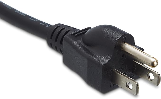 Amazon Basics Computer Monitor TV Replacement Power Cord - 10 ft, 24 count (Pack of 1), Black