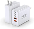 USB C Charger Block, 2-Pack 60W 5 Ports USBC Wall Charger Plug Fast Charging, iPhone Charger QC Multiport PD Adapter Chargers, Type C Box Brick Cube for iPhone 17 16 15 14 13 Pro Max,Samsung