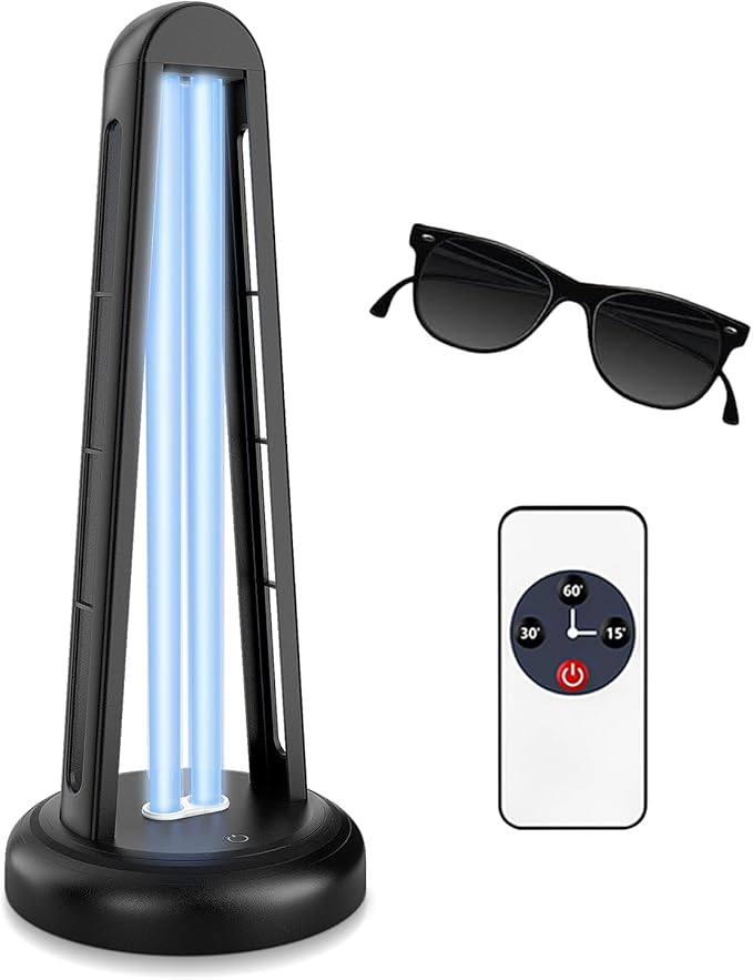 UV Light Sanitizer, 55W Classic Ultraviolet Sanitizer, Ultraviolet Light with 3 Speed Timings, Home Disinfection Device, Dust Mites Remover for Room, Kitchen, Hotel, Office