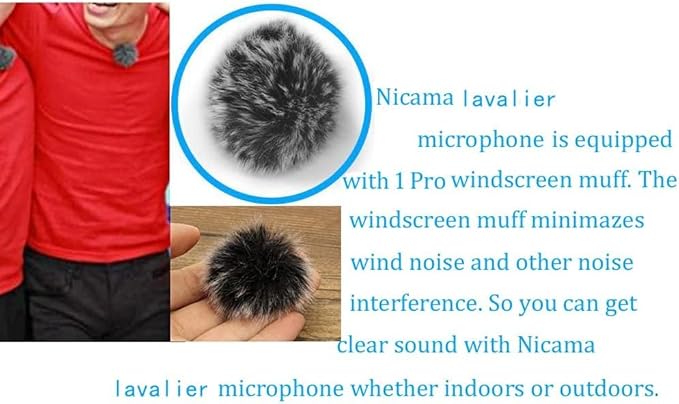 Nicama AS12 USB-C Wireless lavalier Microphone with 2 transmitters for iPhone 15 16 Type-c Android Samsung Smartphone Laptop Live Streaming YouTube TikTok (2TX+RX)