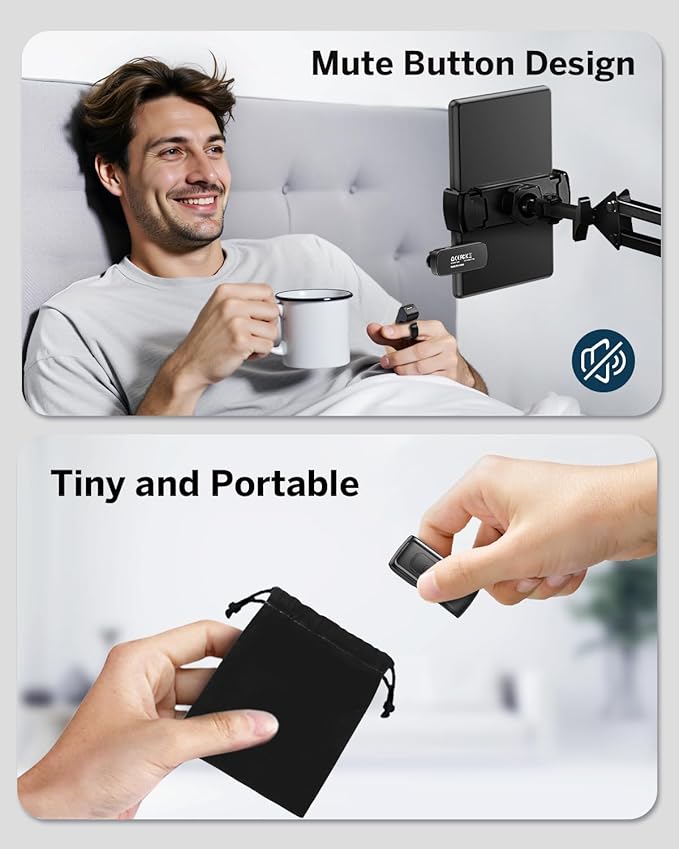 DATAFY [Case-Friendly] Remote Control Page Turner Ring for Kindle Paperwhite Oasis Scribe Kobo eReaders, Camera Camcorder Remote Controls, Page Turner Clicker for iPhone ipad Tablets with Storage Bag