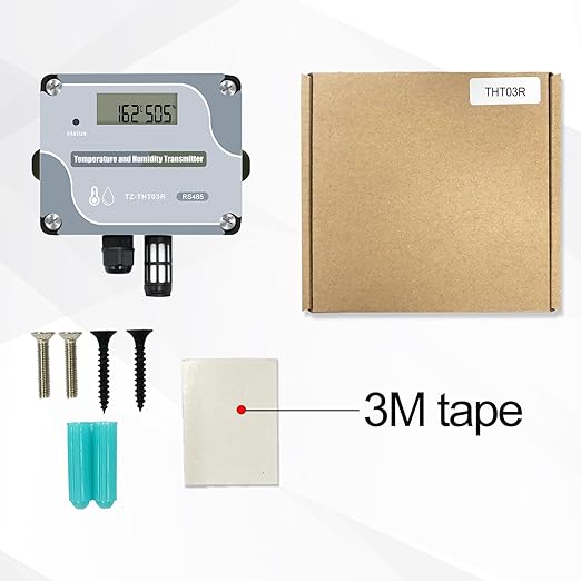 Tzone RS485 Temperature Humidity Sensor Modbus RTU Temp Sensor Digital Industrial Temp and Humidity Transmitter Wall Mounted,-40℉ to 257℉ Temperature Probe Analog Moisture Monitor Greenhouse Grow Tent