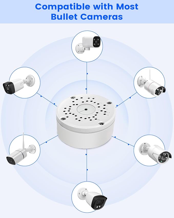 Metal Universal Bullet Security Camera Junction Box, Mount Bracket Base - Image 3