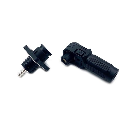 250A Battery Energy Storage Connector, 70mm² High Current Connectors IP67 Waterproof Stud Wiring Power Adapter Quick Plug Terminal Right Angle Plug and Socket (1500V Black)