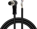 M8 Aviation Sensor Cable 5 Pin，Lonlonty M8 Industrial Sensor Connector Shielded Cable,Field Assembly M8 Connector B Coding Shielded Cable 6.5Ft/2M (5-Pin,Right Angle,Male)