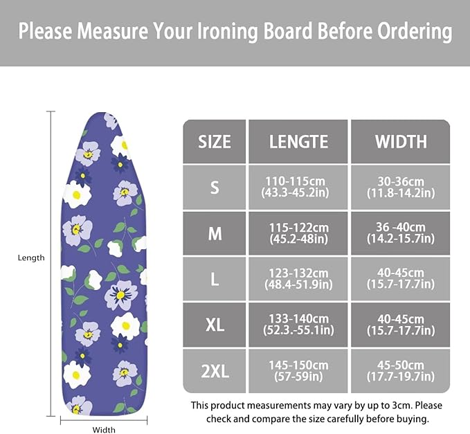 ZCFYGDX Flamingo Palm Leaf Print Ironing Board Covers (15 x 48 in) Hook & Loop Elastic Edge Easy to Install, Scorch Resistant,Lightweight & Breathable Anti-Slip & Wear-Resistant Home Size-L